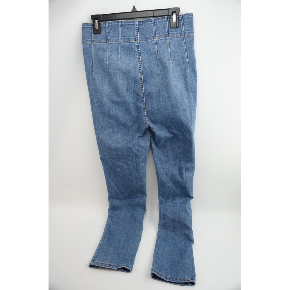 We The Free Skinny Jeans 31 Blue High Rise Corset Waist Seamed Denim Excellent - Picture 3 of 5